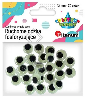 Zdjęcie produktu dla Oczy Fosforyzujące bez rzęs 12mm 30szt