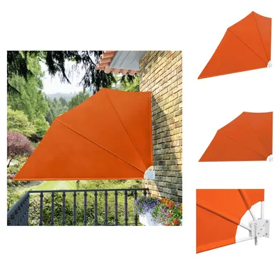 Image de vidaXL Éventail de balcon pliable Terracotta-Rouge 160×240 cm - Parasols et ombrelles