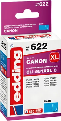 Image de edding 18-622 edding EDD-622  cyan Druckerpatrone kompatibel zu Canon CLI-581XXL C