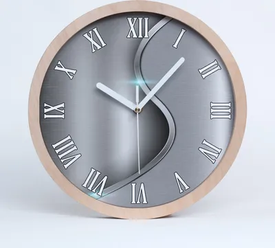 Produktbild von Holzuhr 20fi cm wanduhr - weiße Spitzen - Metall Abstraktion