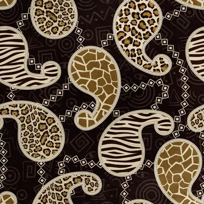 Image de Royal Velvet Tissu Polyester A Coudre - Motif Style Paisley - Peau d'Animal