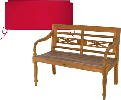 Produktbild von Gartenbank Aoste Teak Massivholz 120 cm Rot