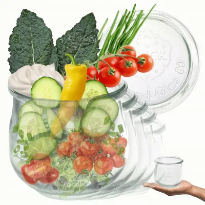 Image de Pots Weck 370 ml en verre avec couvercle en verre