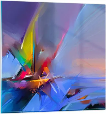 Produktbild von Bilder auf glas - Abstraktion modern - 50x50cm - Glasbilder - Wandbilder - Kunstdruck - zum Aufhängen bereit - Wanddekoration aus Glas - Glas Bilder - Wandbild auf Glas - Einteilig - GAC50x50-4030