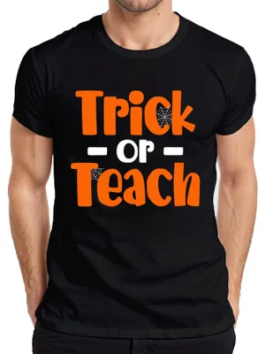 Obrázek produktu pro Trick or Teach Halloween Teacher Gift Vtipné pánské tričko, černá, M