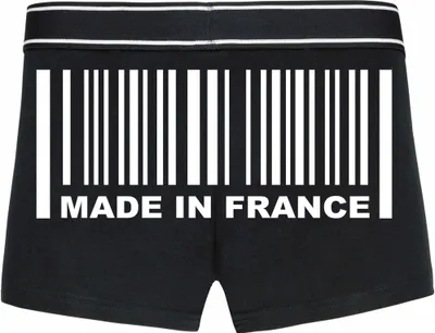 Produktbild von Boxershorts - Mann - Boxer-0041-man-black-h-L - schwarz - L - hinten -  France - lustiges Motiv - Spruch - Unterwäsche - Unterhose - Freizeit - lustig