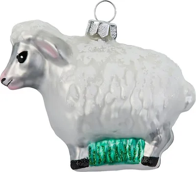 Produktbild von Christbaumschmuck Glas 6,5cm Schaf Figur Weiß