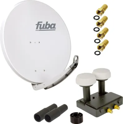 Produktbild von FUBA SAT Anlage DAA 850 G ALU Grau PremiumX Twin Monoblock 4x F-Stecker 2x Tülle