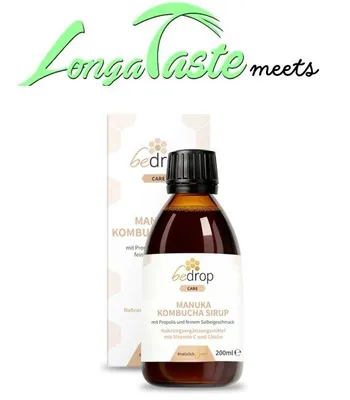 Produktbild von bedrop Manuka Kombucha Sirup mit Propolis und feinem Salbeigeschmack - 200ml