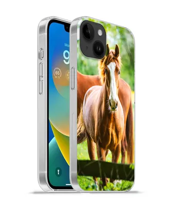Produktbild von MuchoWow® Handyhülle Schutzhülle Hülle für Apple iPhone 14 Plus - Soft case Pferde - Licht - Wiese Silikon Softcase Handy Hülle - Abbildung