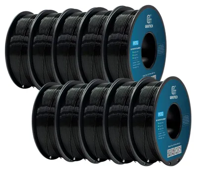Produktbild von GEEETECH PETG Filament Schwarz, 10x1kg Spule für 3d Drucker