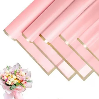 Obrázok produktu pre Vodovzdorný baliaci papier s kvetinovým vzorom – 20 listov – ružový – 58 x 58 cm