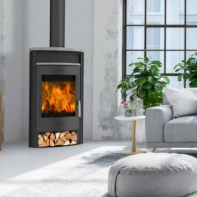 Produktbild von Fireplace Jakarta Kaminofen Stahl Schwarz | Topplatte Speckstein