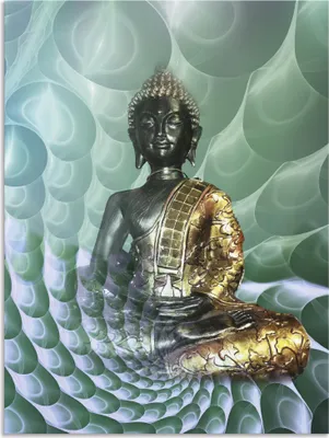 Produktbild von ARTland Wandbild Alu für Innen & Outdoor Buddhas Traumwelt CB Größe: 45x60 cm