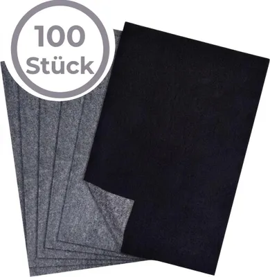 Produktbild von Laavir® Professionelles Kohlepapier Schwarz - 100 Blatt - A4 Format - Zum Zeichnen, Durchpausen & für Handwerk