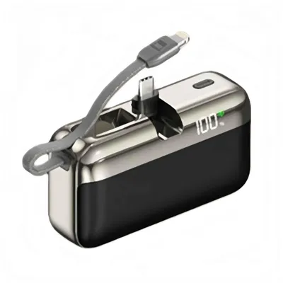Produktbild von ZELURXX Schnellladung Powerbank mit dualem Anschluss, Wireless Charging, drei Geräte gleichzeitig laden, LED-Display, kompakte und tragbare Powerbank, Schwarz