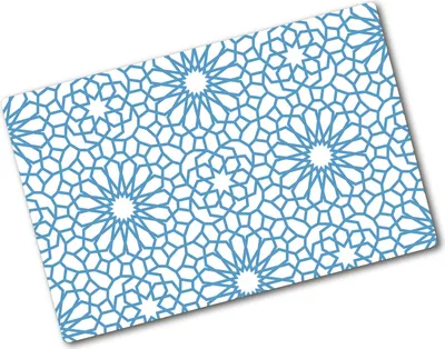 Produktbild von Tulup Glas Herdabdeckplatte - 80x52 cm - Glaskeramikkochfeld-Abdeckung Spritzschutz Glasabdeckplatte - Einteilig - Blumen & Pflanzen - Muster Orientalisch - Blau