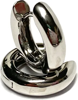 Produktbild von Ohrring 925 Silber rhodiniert poliert schmal Scharniercreole Creole 16mm