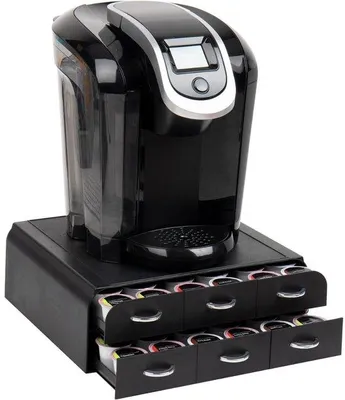 Produktbild von Famanu Kaffeekapselablage 2 Ebenen, 6 Schubladen, 72 Kaffeekapseln, Küchenorganizer, schwarz
