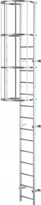 Obrázek produktu pro Drabest | Hliníkový evakuační žebřík - 3-4 M - 150 kg - Modulární - Bezpečnostní klec - 14 stupňů