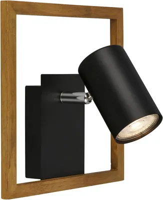 Image de Spotlight, noir, avec bois, excl. 1xGU10/max. 9W