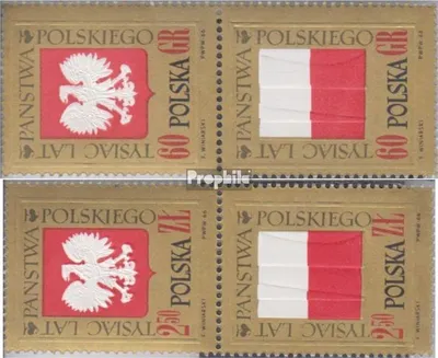 Produktbild von Briefmarken Polen 1966 Mi 1689-1692 Paare (kompl.Ausg.) postfrisch 1000 Jahre Polen