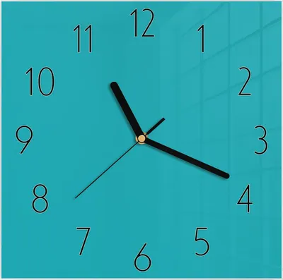 Produktbild von Wanduhr aus Glas mit Motiv Türkiser Hintergrund II- 30 x 30 cm - inkl. Aufhängesystem