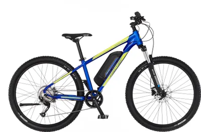 Produktbild von FISCHER E-Bike Pedelec MTB Montis 2.1 Junior, Rahmenhöhe 38 cm, 27,5 Zoll, Akku 418 Wh, Hinterradmotor, Kettenschaltung, LED Display, blau-gelb