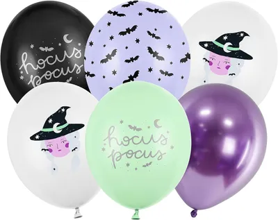 Obrázek produktu pro Ballonset "Halloweenská čarodějnice - Sada 6 kusů - Ø 30 cm"