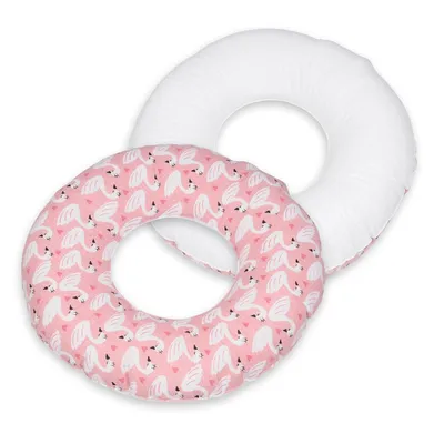 Image de Coussin rond avec cygnes postnataux - blanc