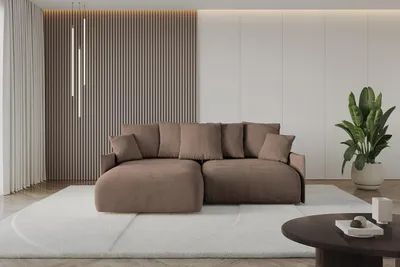 Produktbild von ALTDECOR Ecksofa mit Schlaffunktion und Bettkasten ONESK-L-v1 216x177x72 cm  Braun - Corner Sofa Eckcouch Couch L-Form  angeordnet Schlafcouch Ausziehbar Wohnlandschaft