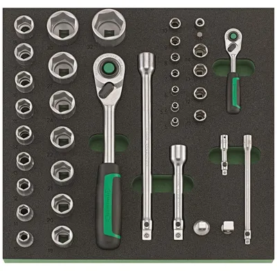 Imagen del producto de STAHLWILLE 96830264, Juego de enchufes, 38 piezas, 350 mm, 350 mm, 3,89 kg