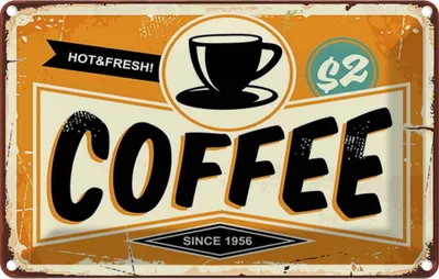 Produktbild von vianmo Blechschild 20x30 cm Kaffee hot fresh Coffee Essen Trinken