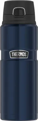Imagen del producto de Botella térmica de acero inoxidable KING, 0,70 litros, color azul medianoche, acabado pulido | Modelo: HAN 4010256070 | EAN: 4002458517754