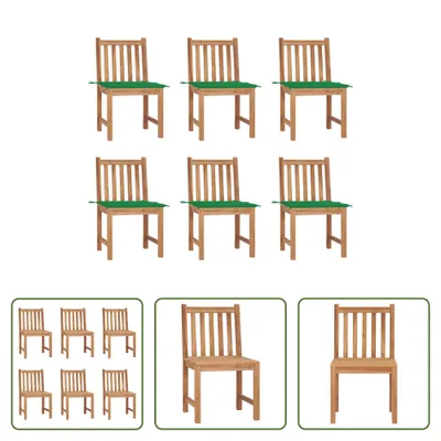 Produktbild von The Living Store Gartenstühle 6 Stk. mit Kissen Massivholz Teak
