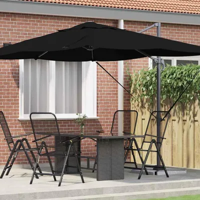 Produktbild von Best Möbel Ampelschirm Roma Schwarz und Schwarz 352 x 251 x 260 cm - Sonnenschirme Cloris Neu3249569 1parcel