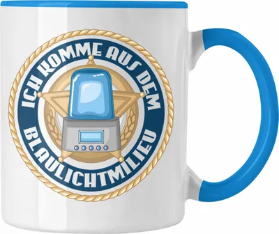 Produktbild von Trendation - Polizist Geschenk Tasse mit Spruch Geschenke Polizei Männer Lustig Blaulichtmilieu (Blau)