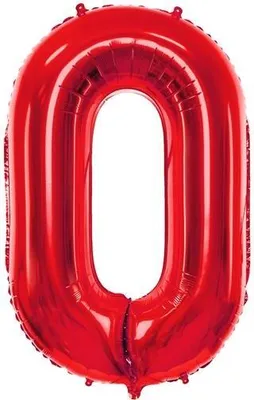 Zdjęcie produktu dla Balon fol.Cyfra 0 86cm czerwony 68701