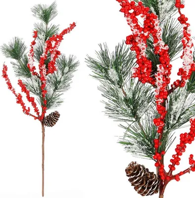 Obrázek produktu pro Větvička s jeřabinami a šiškou 58 cm