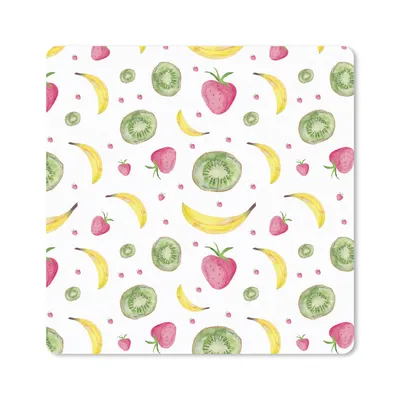 Produktbild von MuchoWow® Mauspad Mousepad Obst - Aquarell - Weiß 20x20 cm - Mousepads - Maus Mat - Pad - Mausunterlage - Desk Mat - Bureauartikeln