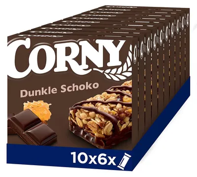 Image de Corny Chocolat noir au cacao noble Barre de céréales au chocolat, paquet de 10