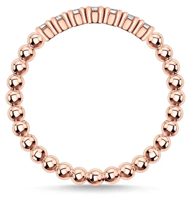 Image de Bague Thomas Sabo "Kugeln" avec des pierres blanches, plaquée or rose sur argent, référence TR2323-41