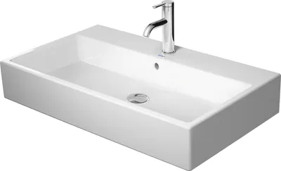 Produktbild von Duravit Waschtisch VERO AIR ohne Überlauf, mit Hahnlochbank, geschliffen, 800 x 470 mm ohne Hahnloch weiß