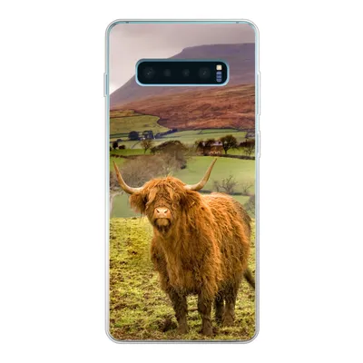 Produktbild von MuchoWow® Handyhülle Schutzhülle Hülle für Samsung Galaxy S10 Plus Schottischer Highlander - Berg - Herbst Silikon Softcase Handy Hülle - Schutzhülle