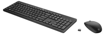 Obrázok produktu pre HP Súprava bezdrôtovej myši a klávesnice 235, Plná veľkosť (100 %), Bezdrôtový, RF Wireless, Membránový spínač kláves, Čierna, Obsahuje myš