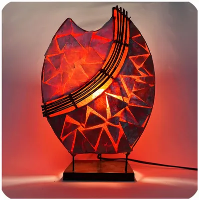Obrázek produktu pro Dekorativní lampa Náladová lampa Asijská lampa Stojací lampa Stolní lampa Stolní lampa Bali Asia PERLMUTT 36 cm, červená