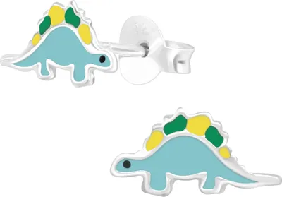 Produktbild von Kinder Dinosaurier Ohrringe 925er Sterling Silber Ohrstecker Stegosaurus