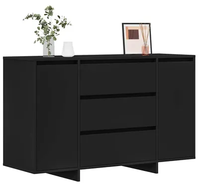 Zdjęcie produktu dla vidaXL Kredens z szufladami czarny 120 x 41 x 75 cm materiał drewnopochodny