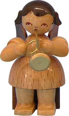 Produktbild von Engel mit Trompete - natur - sitzend (5cm) von Kunstgewerbe Uhlig