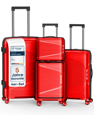 Produktbild von 4FLY Hartschalen Reisekoffer Set 4-teilig (S/M/L/XL) – mit TSA-Schloss, 4 Spinner-Doppelrollen, Kosmetiktasche, Handgepäck und Aufgabegepäck